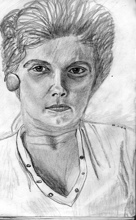 Drawing of Mom by Phyllis Recca