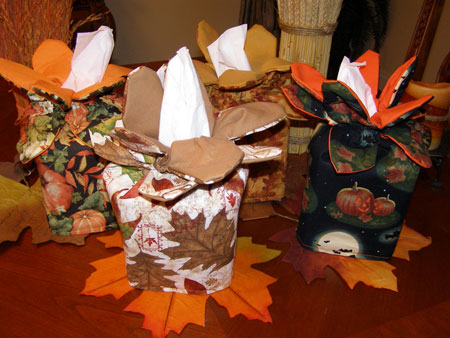 Hand crafted tissue box covers for Autumn/Fall